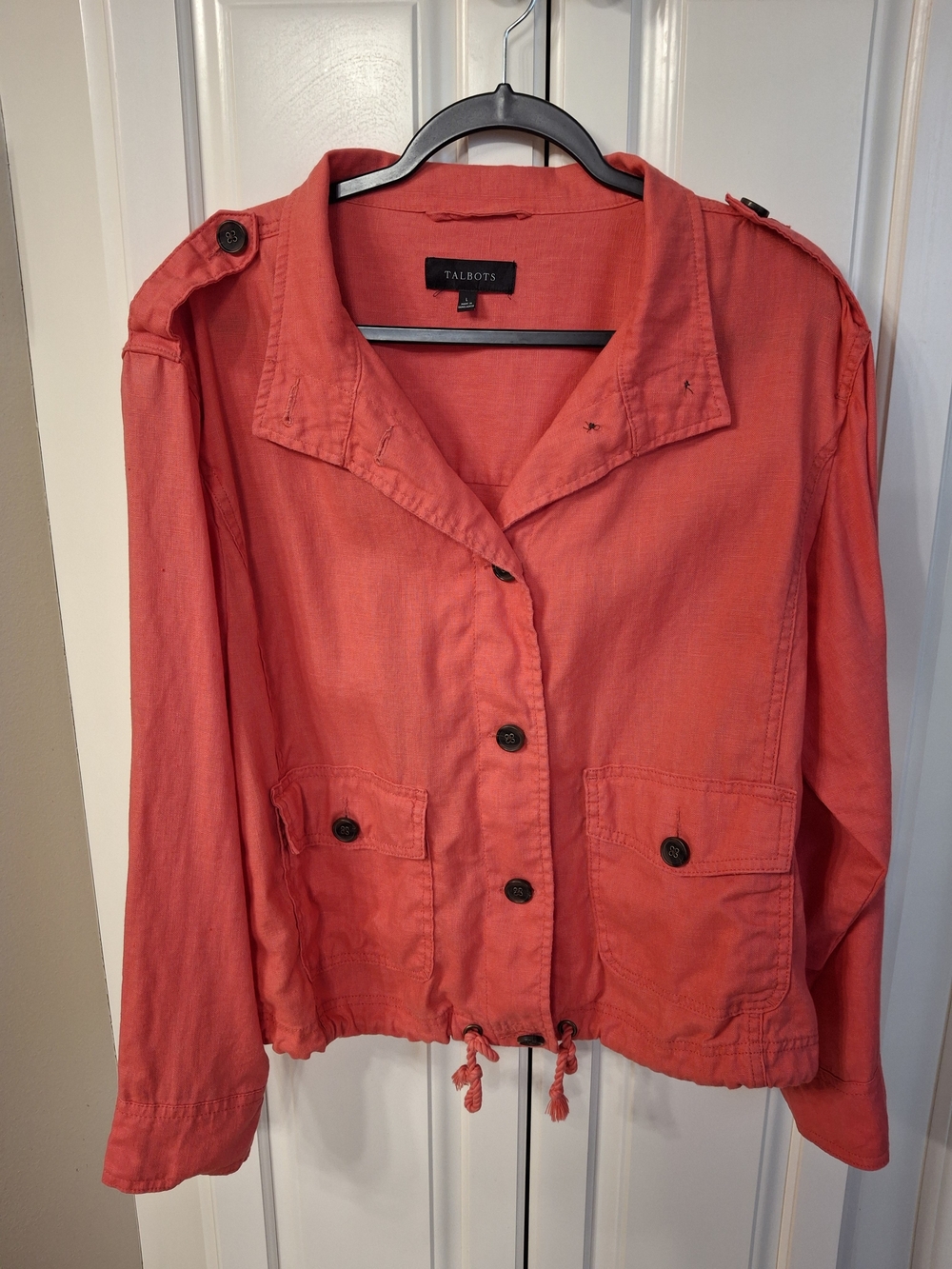 Talbots Coral-Red Utility Jacket for Women